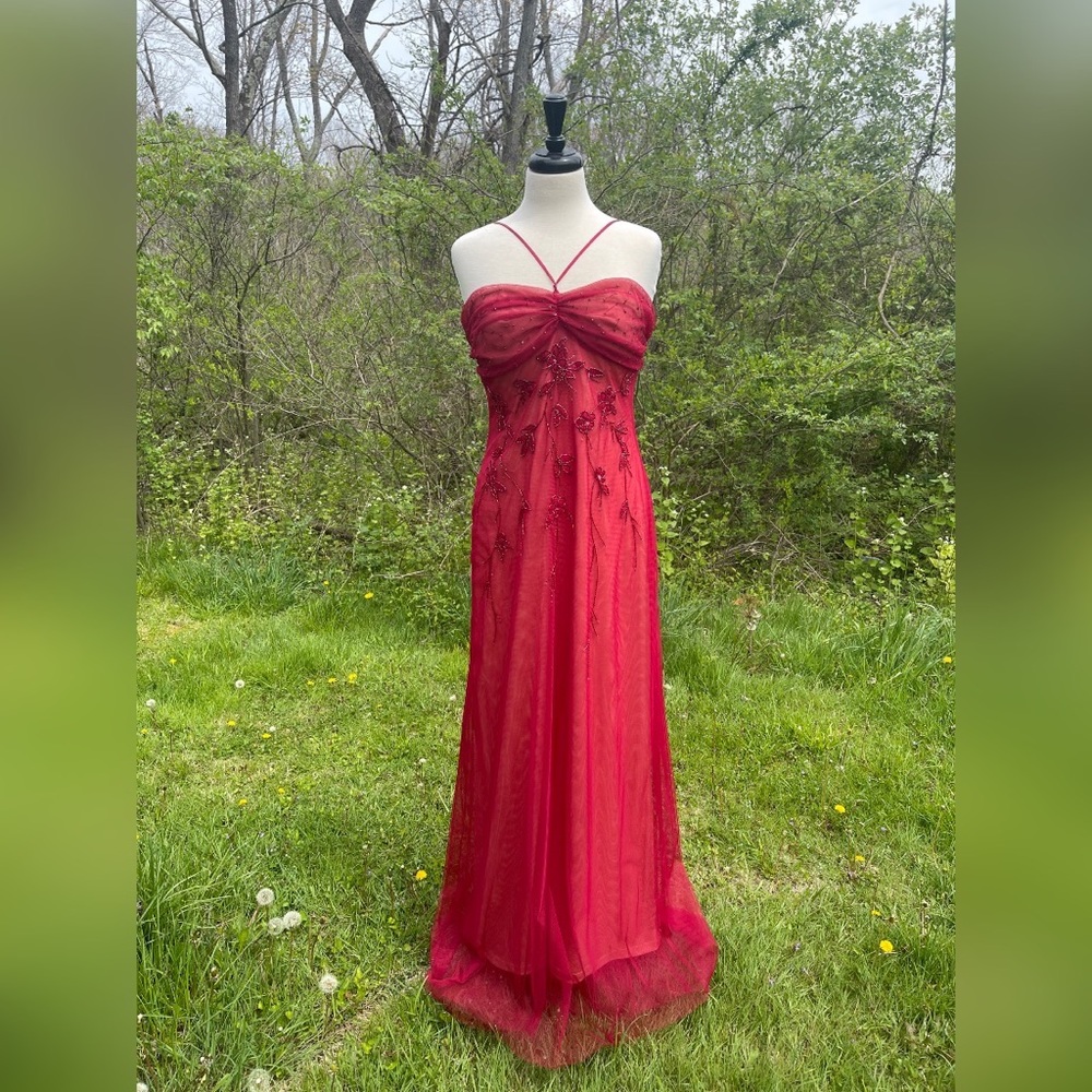 BCBG Backless Beaded Gown size L- Prom-wedding